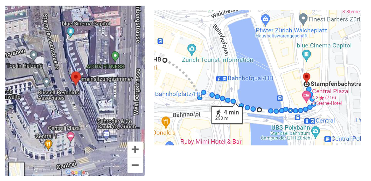 Wegbeschreibung Zürich