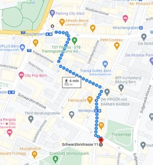 Anfahrt von City-West