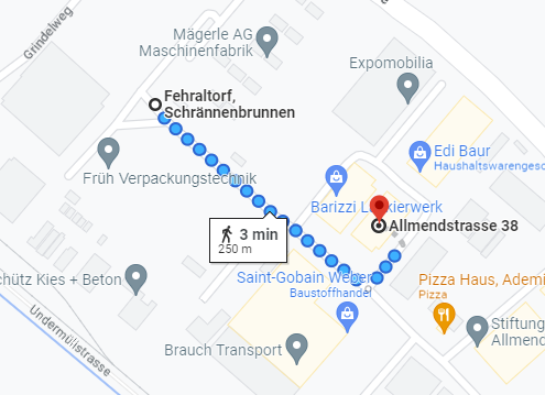 Wegbeschreibung Fehraltorf